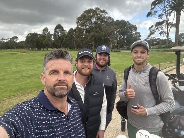 Four players on the tee