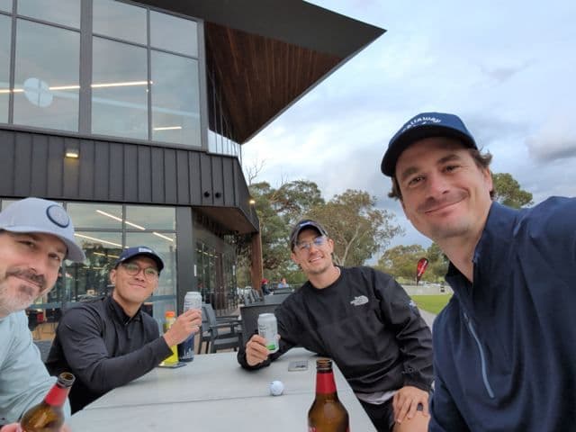 Players at the clubhouse table