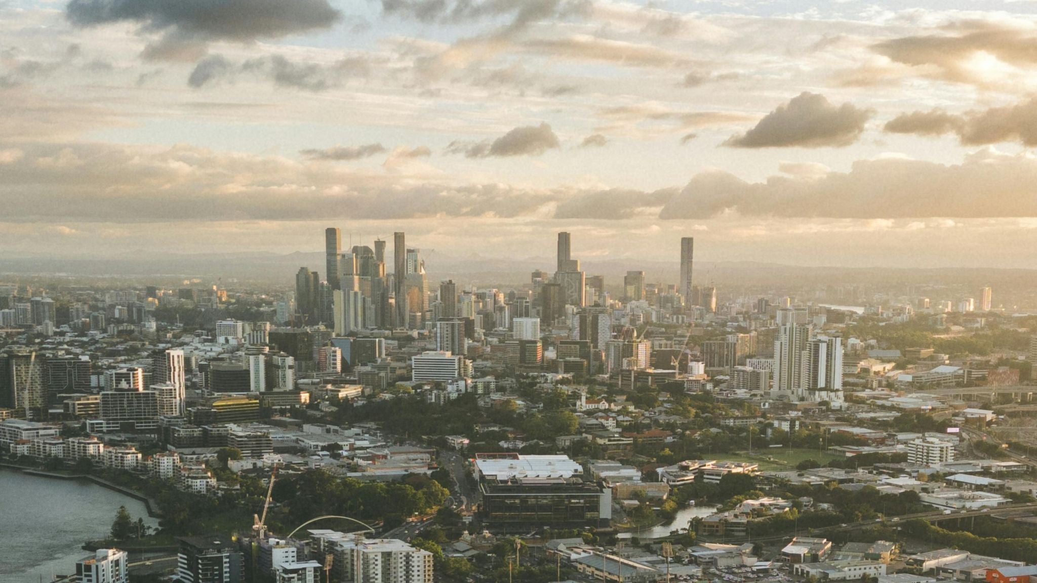Brisbane skyline aerial view